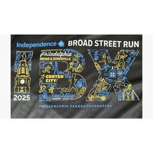 BROAD STREET RUN 2025 Authentic TEE SHIRT Women’s Medium Philadelphia WICKING